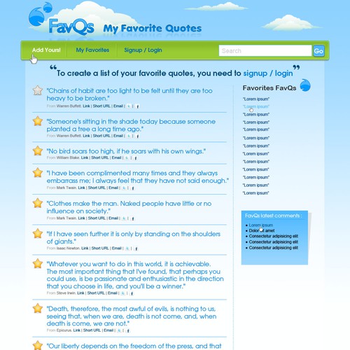 FavQs.com Website