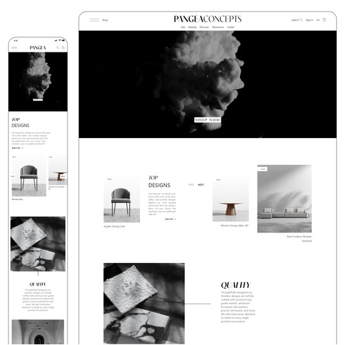 Pangea Concepts - Furniture Website
