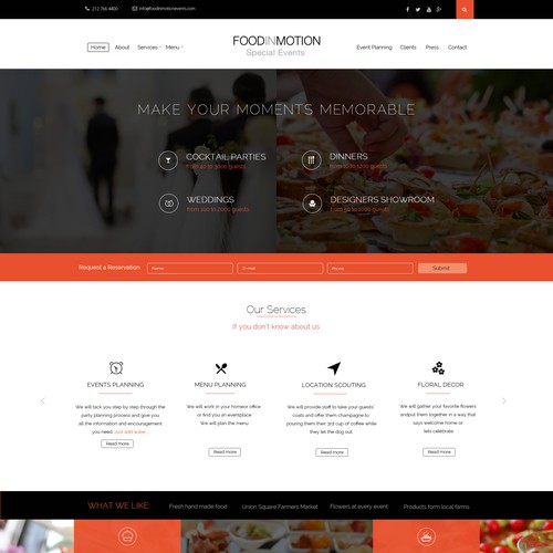 Catering Flash site to responsive Wordpress one pager design