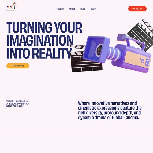 Modern website for video production studio.
