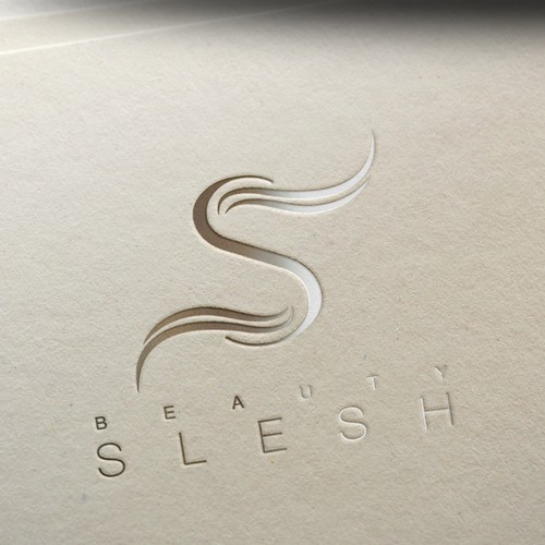 Custom handmade typography logo for Slesh Beauty