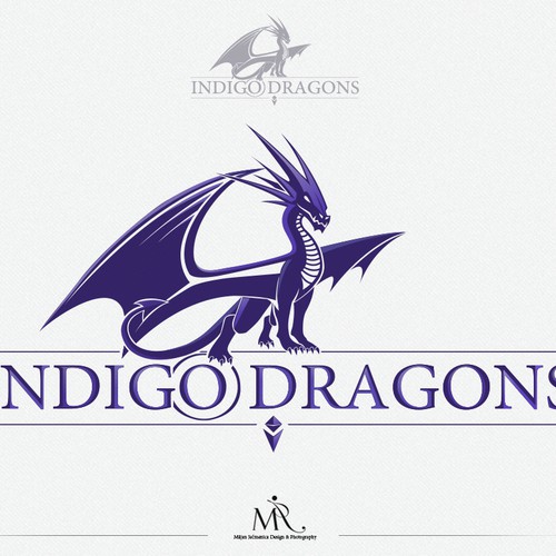 Create a capturing logo for software company Indigo Dragons!