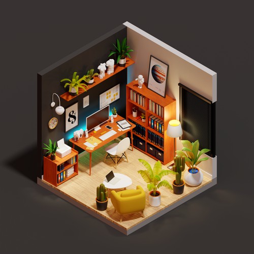Isometric Tiny Office