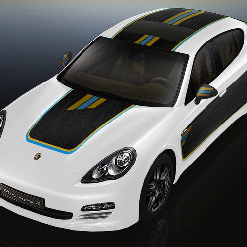 Porsche Hybrid car - funky wrap design