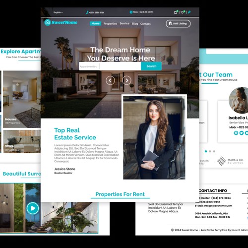 Real-Estate Website Template UI