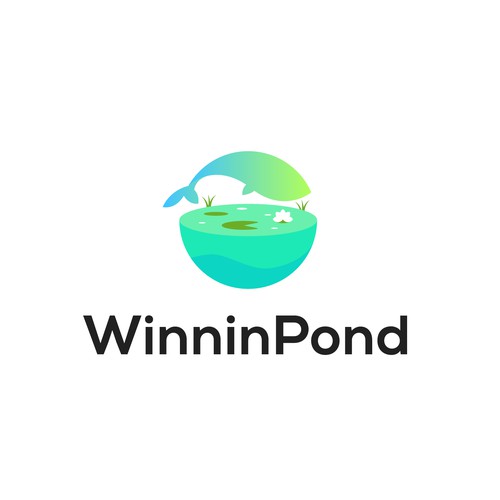 Playful modern logo for a Youtube channel called Winning Pond