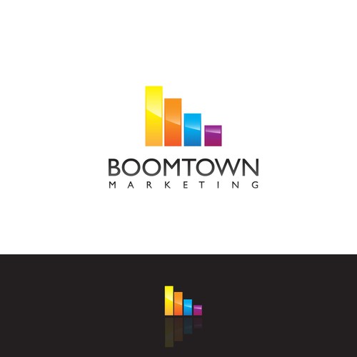 logo concept for boomtown marketing