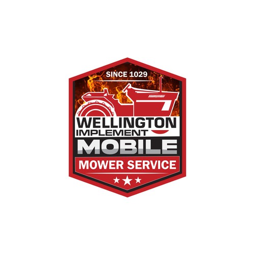 Bold Mobile Mower Service Logo for Wellington Implement