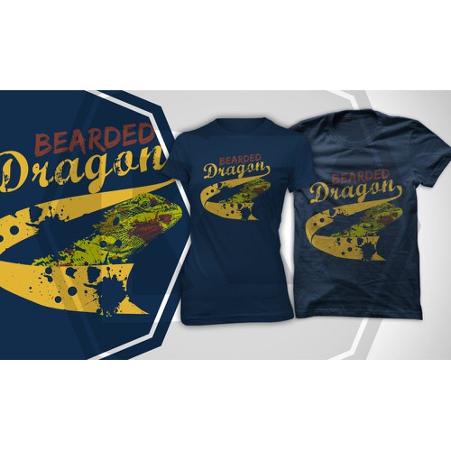 Bearded dragon t-shirt design for online reptile/amphibian clothing store