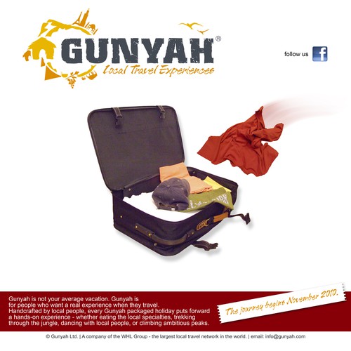 Web page proposal for Gunyah Travel agency