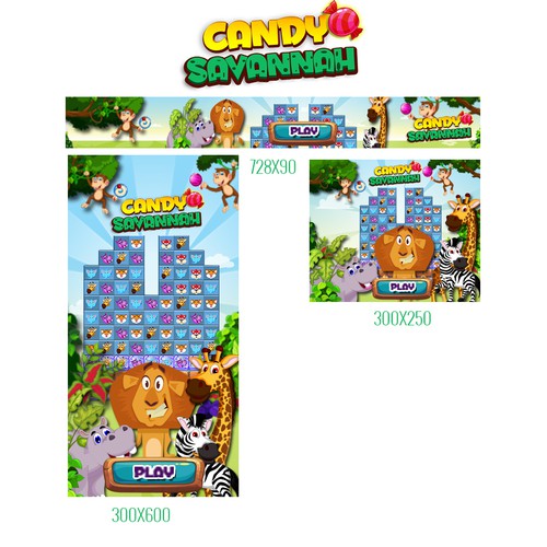 Create Banner Ads for Candy Savannah mobile game