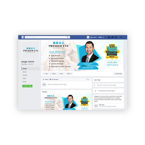 Professional Healthcare Facebook Branding for Premier Eye Associates