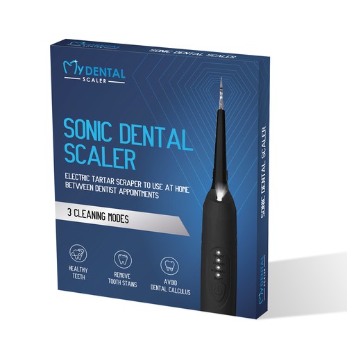 Bold and modern packaging design for a dental cleaning product