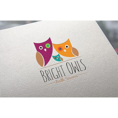 Craft a new brand identity for Bright Owls Birth Services