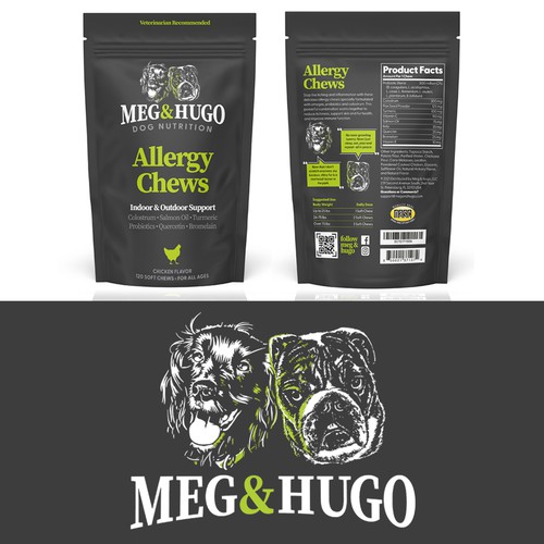 Dog Illustration for Meg & Hugo Logo