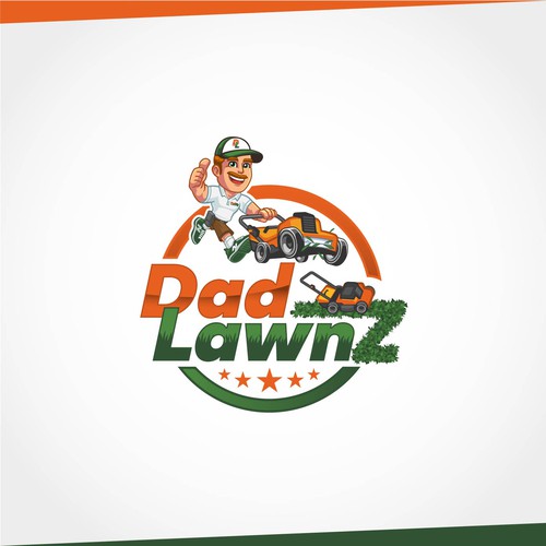 Dad LawnZ Logo and Mascot Design