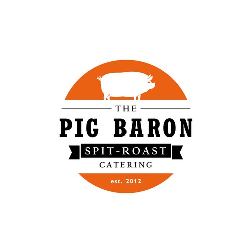 Concept a pig-themed logo for a pig on the spit catering company