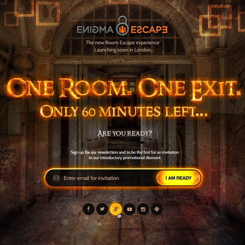 Coming Soon page for new Escape Room company