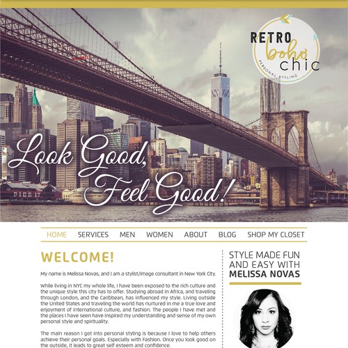 Website design for Retro Boho Chic