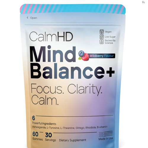 Calm HD MindBalance+ | Gummy Brand Packaging Design