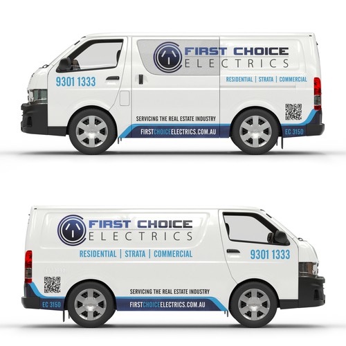 Partial Wrap Design for First Choice Electrics' Toyota HiAce