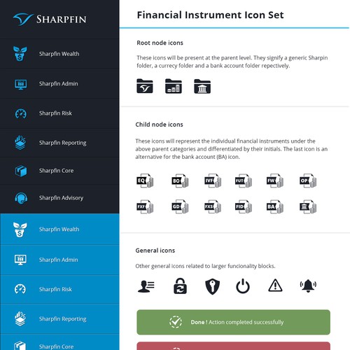 Custom Icon Set for Financial Organization