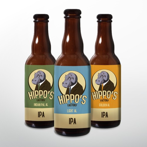 Hippo's factory IPA BEER LABEL