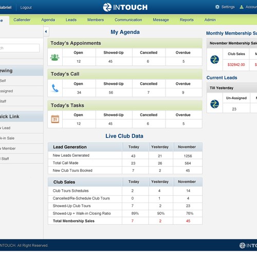 Web app for a club