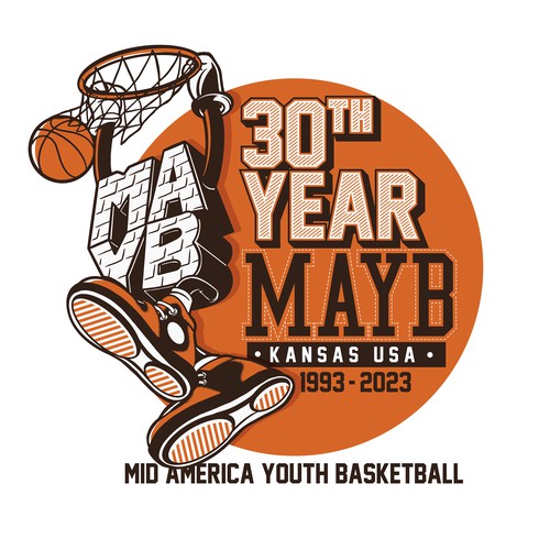 hip modern athletic 30th year basketball design