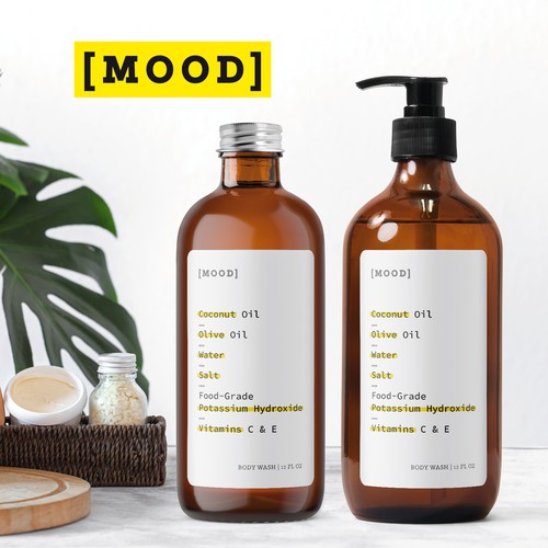 Label design concept for a cosmetic brand