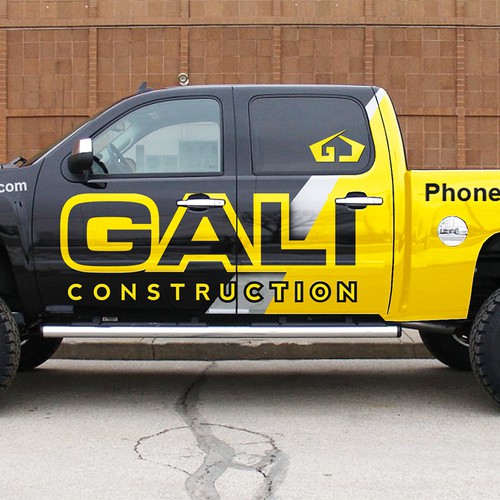 Modern Luxury Construction Truck Wrap Design