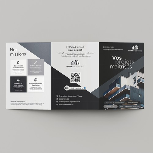 Minimal Tri-fold brochure for Construction company