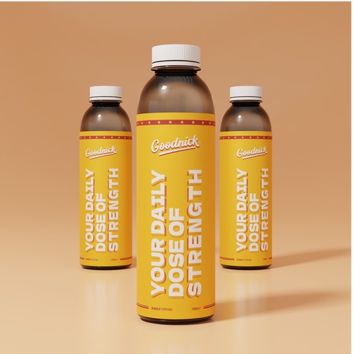 "Your daily dose of strength bottle" design render