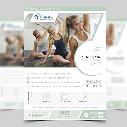 1 Page Flyer Template - Price Presentation Card for PilatesCan