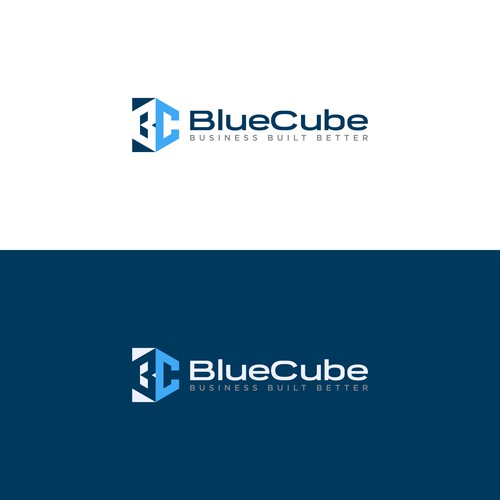 Hexagonal logo of letter "BC" for BlueCube