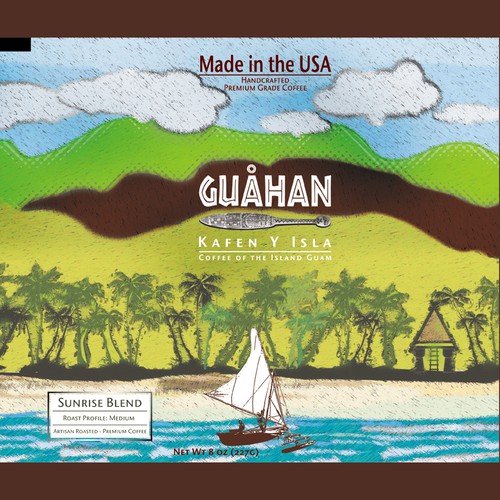 Create An Eye Catching Tropical Island Coffee Bag For Tourist from Around the World
