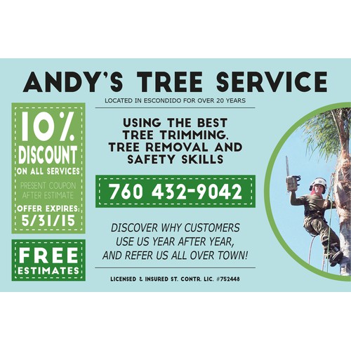 Redesign postcard for tree company