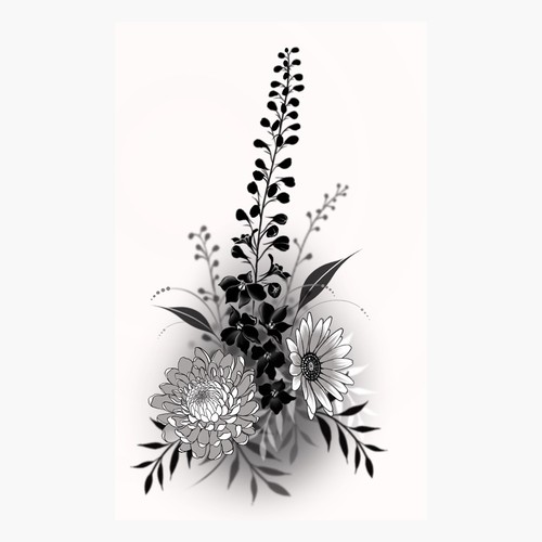 Card design flowers illustrative