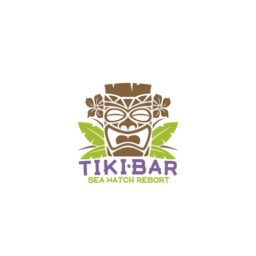 Logo for an oceanfront tiki bar