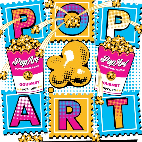 Design t-shirt for hip new Popcorn company called Pop Art