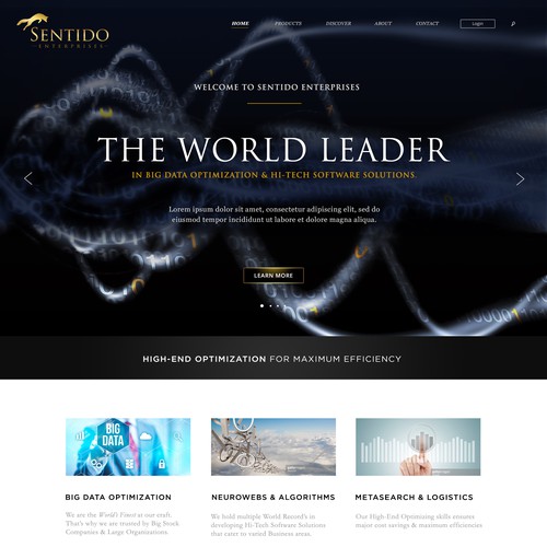 Hi-Tech & Classical Website Design for 'Sentido Enterprises'.