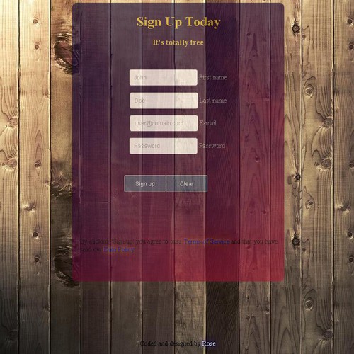 Simple & Stylish Sign Up Page