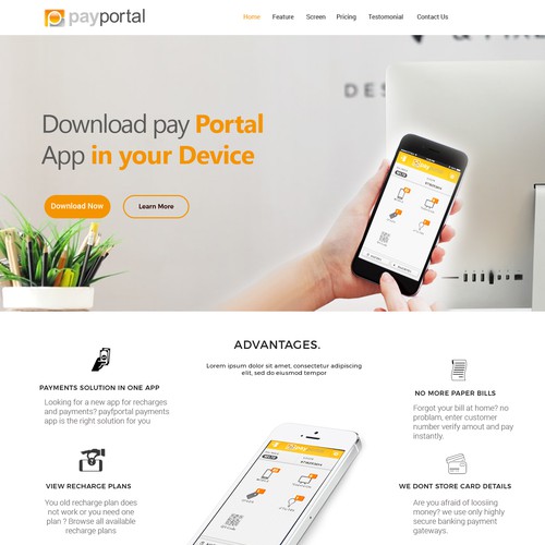 landing page