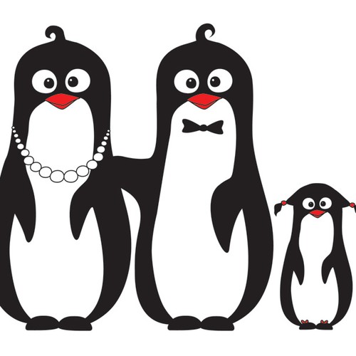 Simple, but classy, Cute Penguins wearing tuxcedo's that are serving you with priceless memory photo