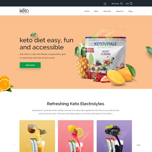 Design a UI for a Diet and Lifestyle Retail Company