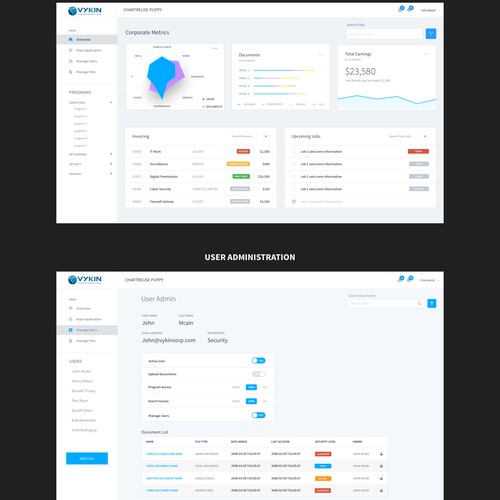 Desktop view for file uploading system