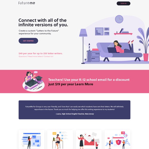 Landing page design