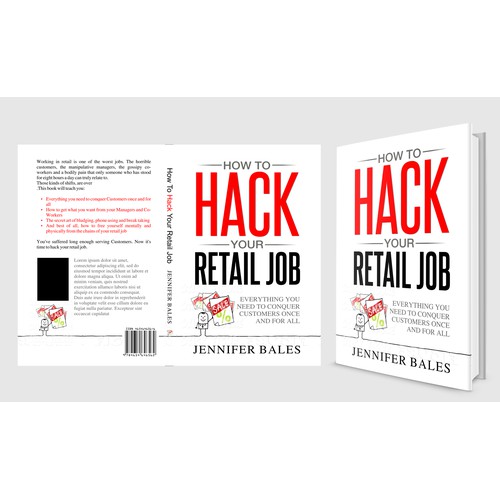 Create a striking, fun book cover for How To Hack Your Retail Job