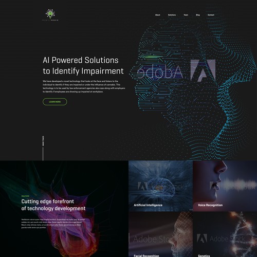 Design a website for an Artificial Intelligence Technology Company for Cannabis impairment