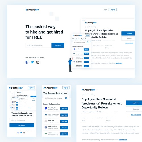 Posting Now Landing Page